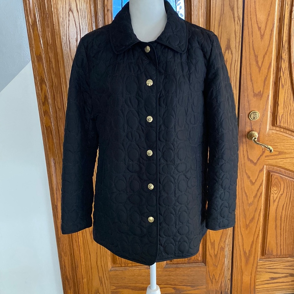 COACH BLACK QUILTED LOGO JACKET EXCELLENT CONDITION GENTLY WORN